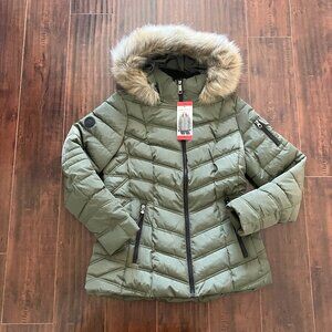 Nautica Ladies' Puffer with Faux Fur Hood